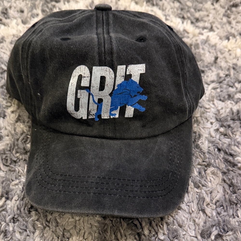 Black GRIT Cap with Blue Lion (Detroit lions)
